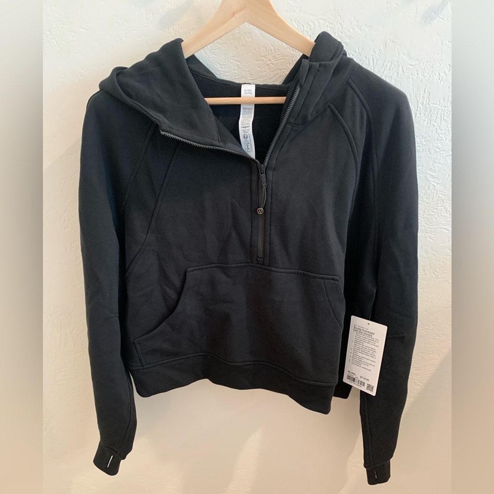 Scuba Oversized Half-Zip Hoodie - Color: Black Size: XL/XXL